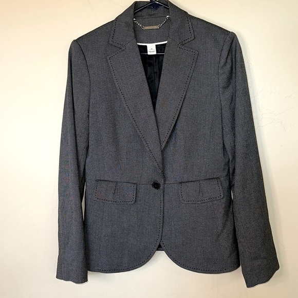 WHBM Blazer black 2 pockets 1 button front Women’s Sz 10 - Picture 3 of 16